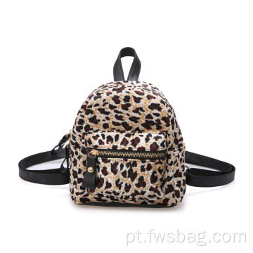 Mochila de mochila de couro PU personalizada Backpack de algodão fofo